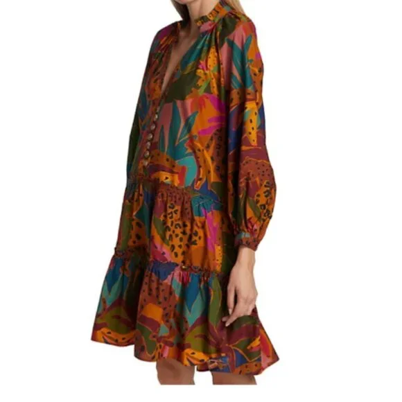 Farm Rio Women’s Leopard's Jungle Cotton Mini Dress‎ - Picture 4 of 14